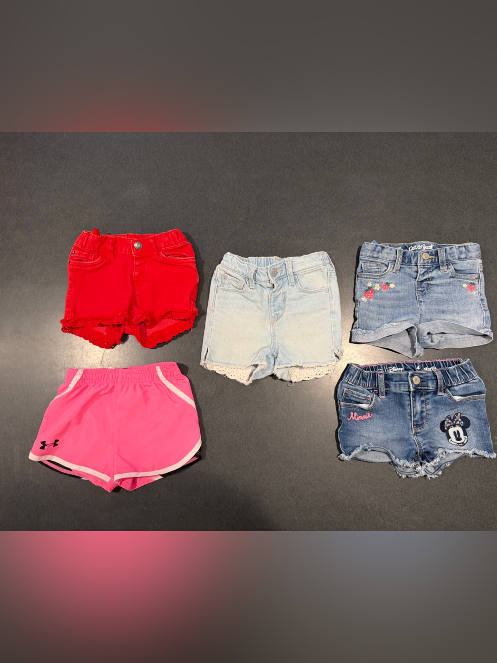 Girls Toddler Shorts Lot - Under Armour, Gap Disney & Cat & Jack 18months -4T